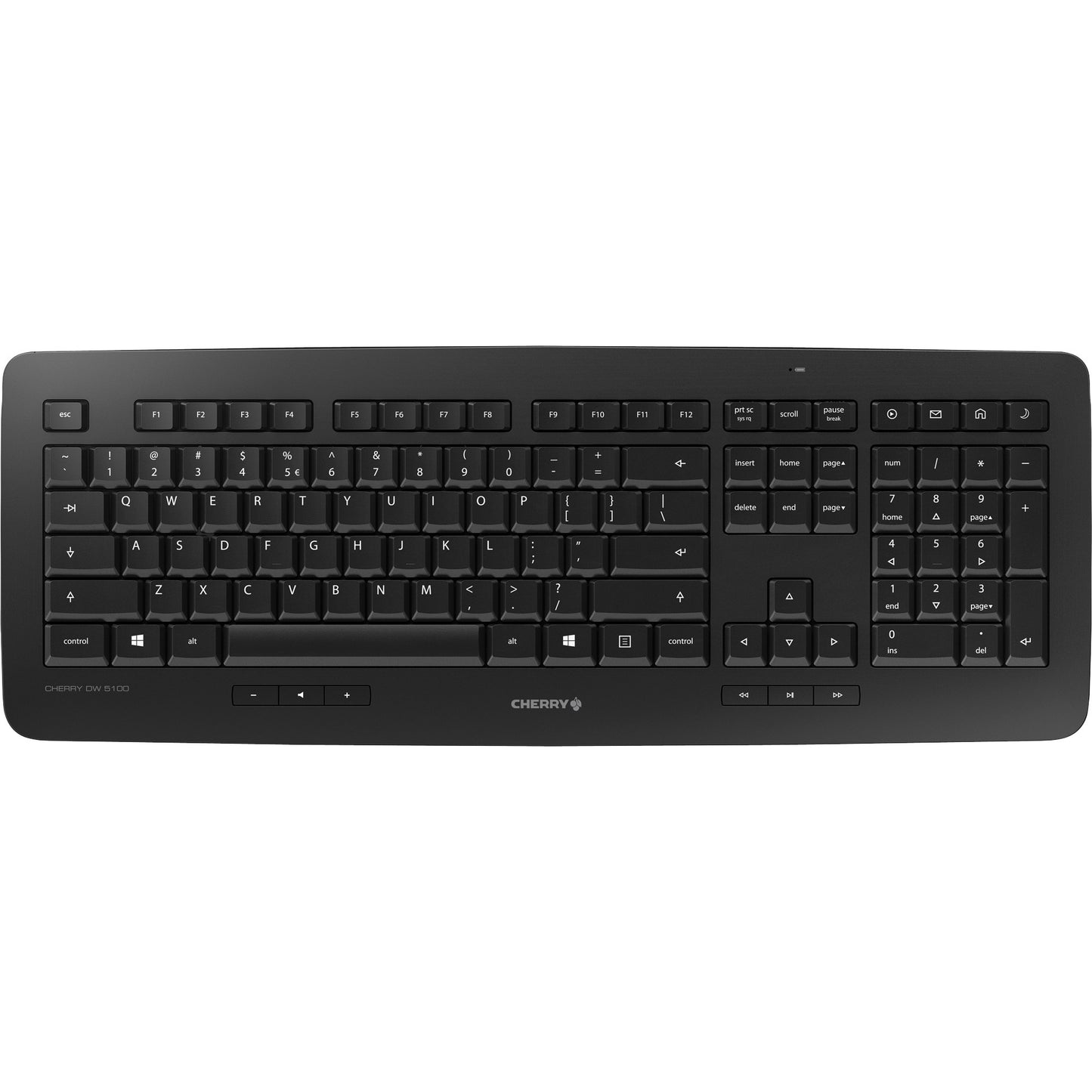 CHERRY dw 5100 draadloze desktopset (zwart, us lay-out (qwerty), 100%)