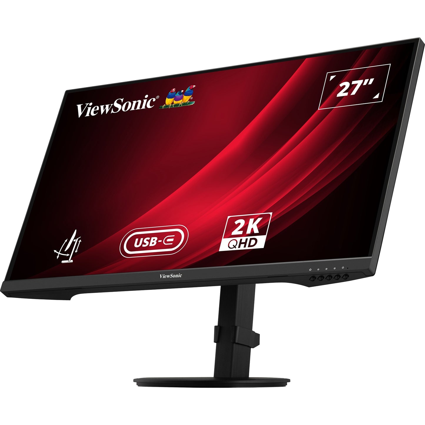 ViewSonic vg2709-2k-mhdu-2 27 monitor (zwart, 1x hdmi, 1x displayport, usb-c, usb-a, usb-b, 100hz)