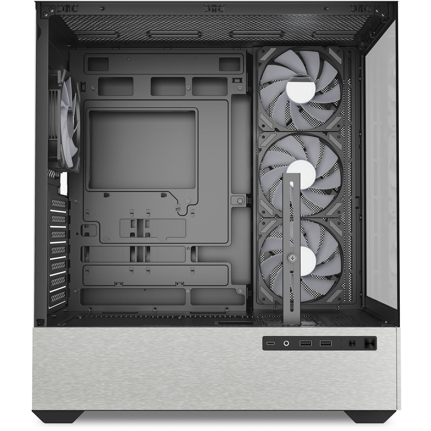Sharkoon ak7 argb midi tower behuizing (zwart | 2x usb-a | 1x usb-c | rgb | tempered glass)