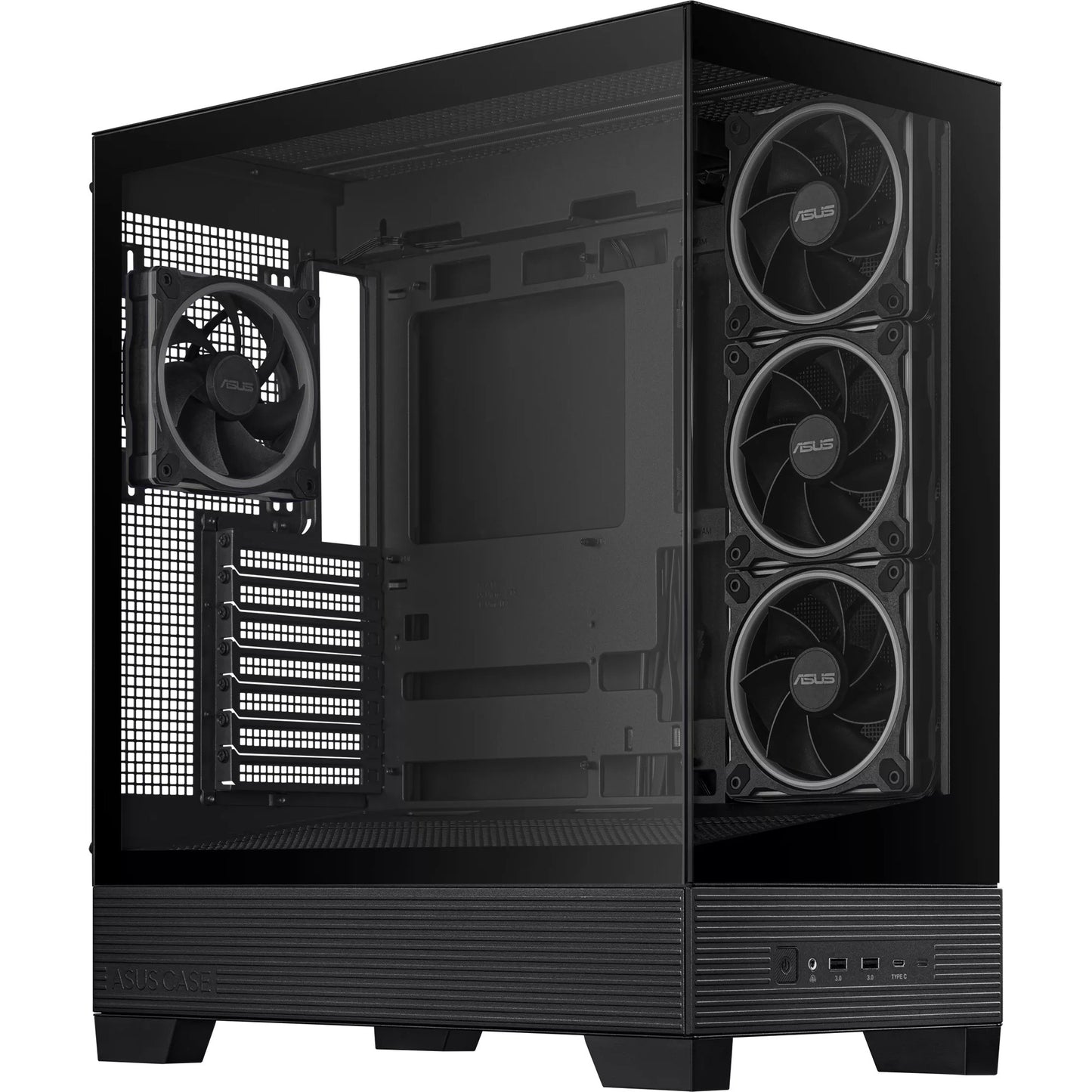 ASUS a31 plus midi tower behuizing (zwart | 2x usb-a | 2x usb-c | tempered glass)