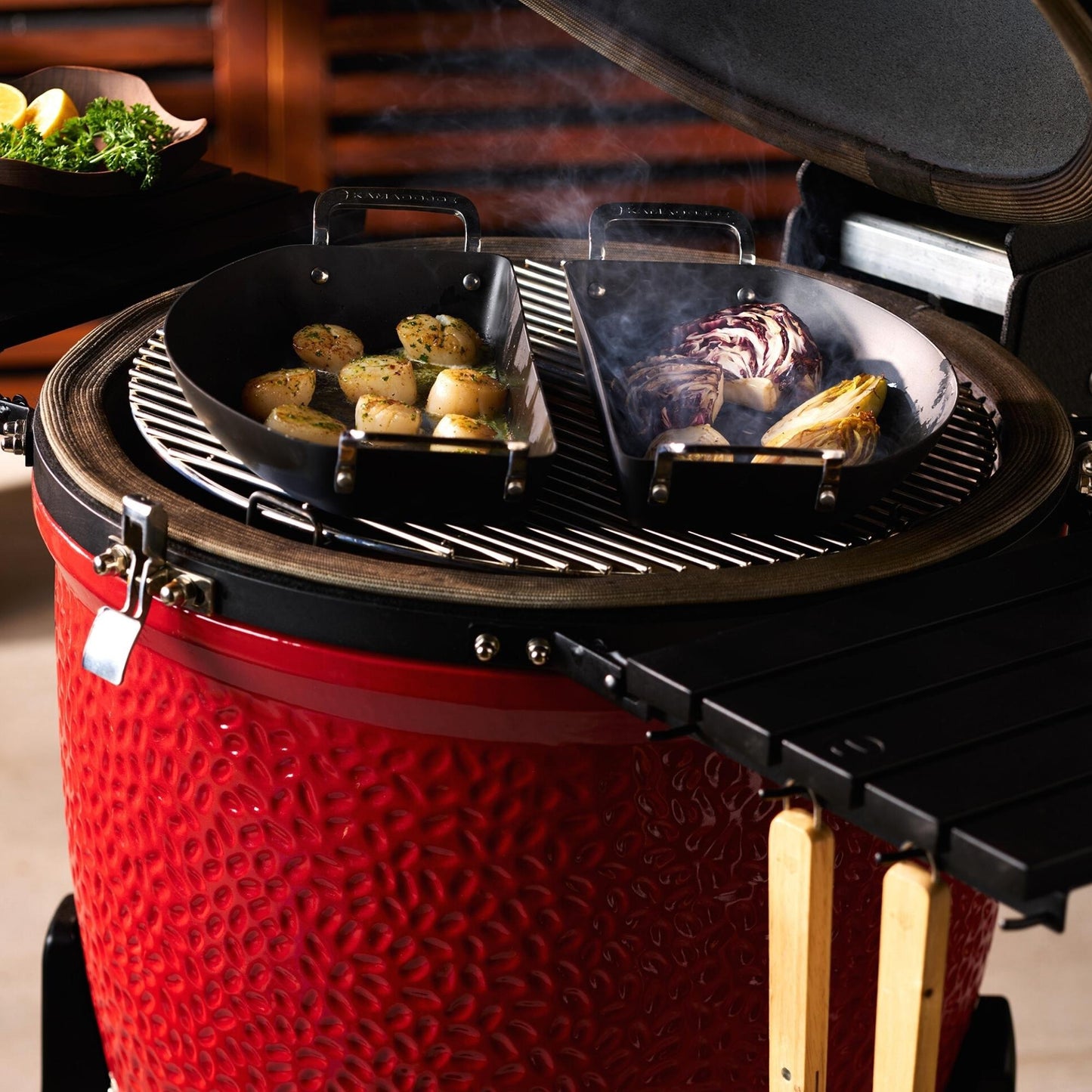 Kamado Joe karbon steel half moon pan set bak- braadpan