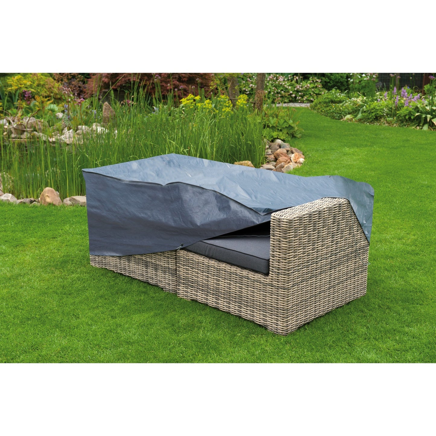 Nature tuinmeubelafdekhoes voor 2-zits loungebank afdekking (grijs, 6031600)