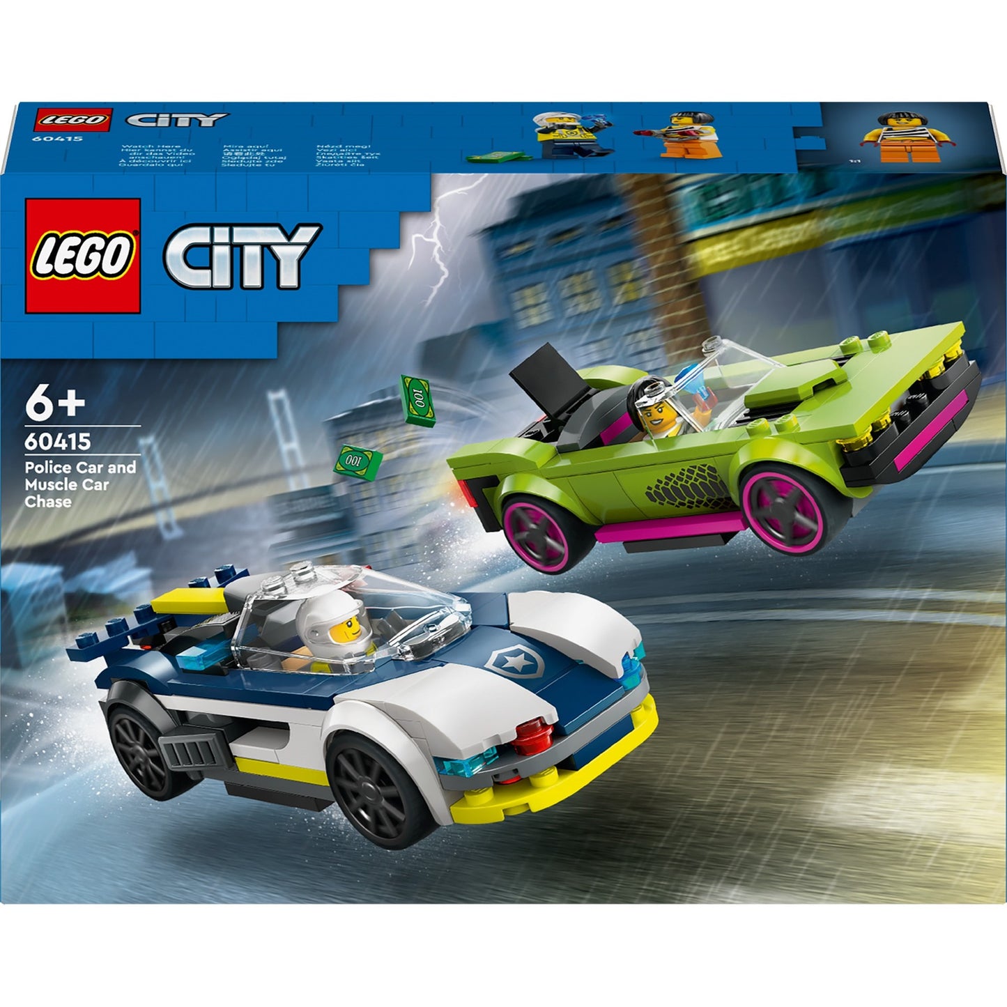 LEGO city - politiewagen en snelle autoachtervolging constructiespeelgoed (60415)