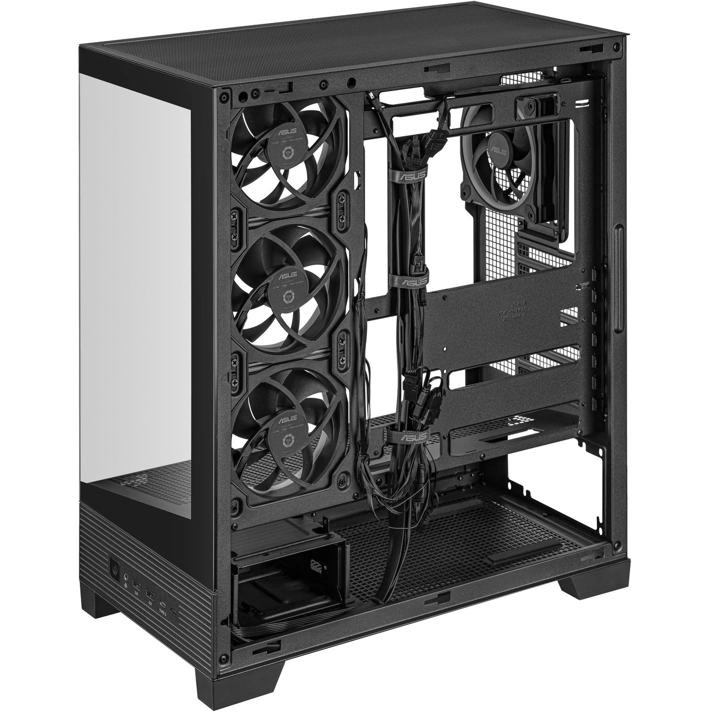 ASUS a31 plus midi tower behuizing (zwart | 2x usb-a | 2x usb-c | tempered glass)