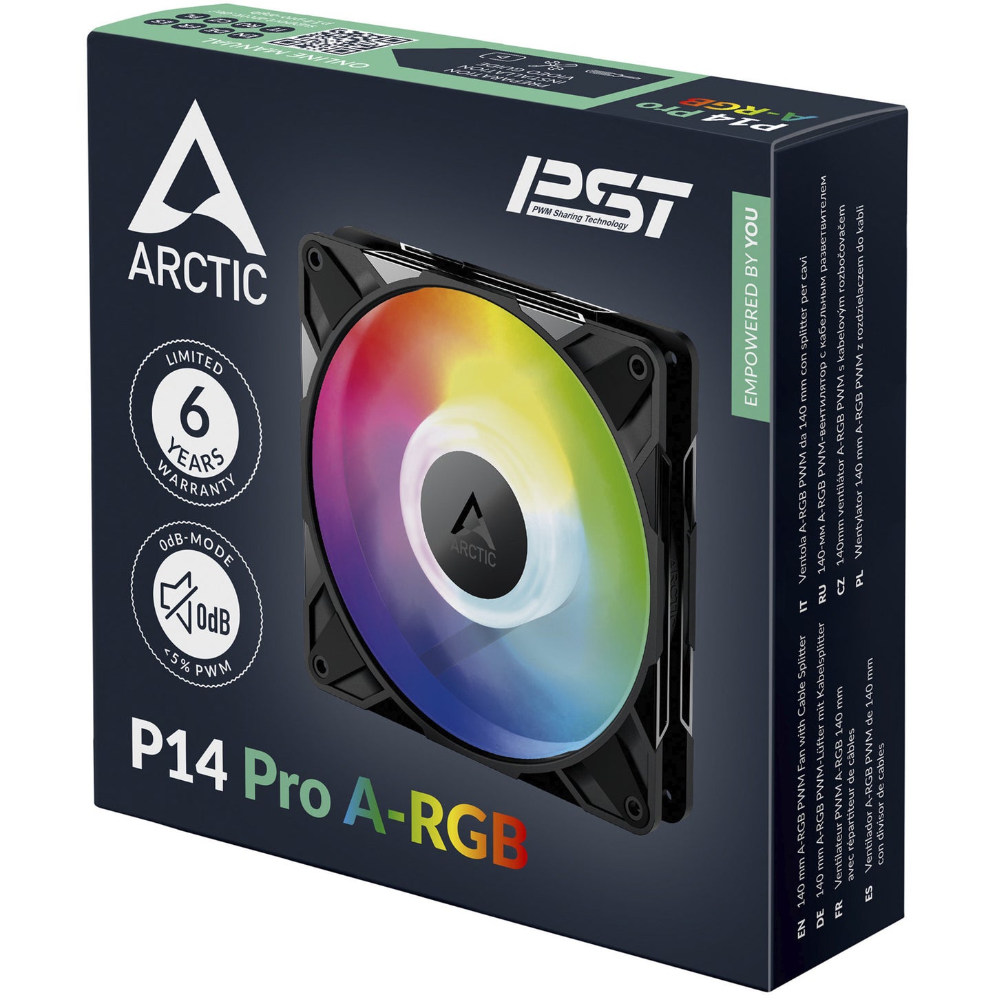 ARCTIC p14 pro a-rgb case fan (zwart, 140 x 140 x 27 mm, pwm)
