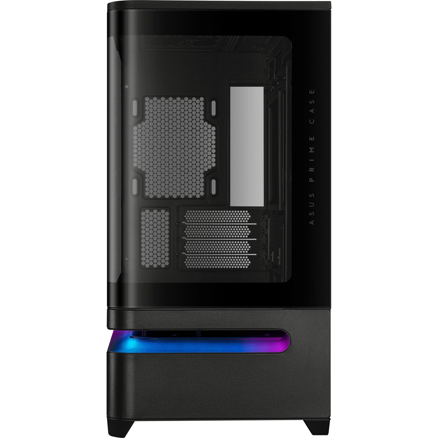 ASUS prime ap202 midi tower behuizing (zwart | 2x usb-a | 1x usb-c | rgb | tempered glass)
