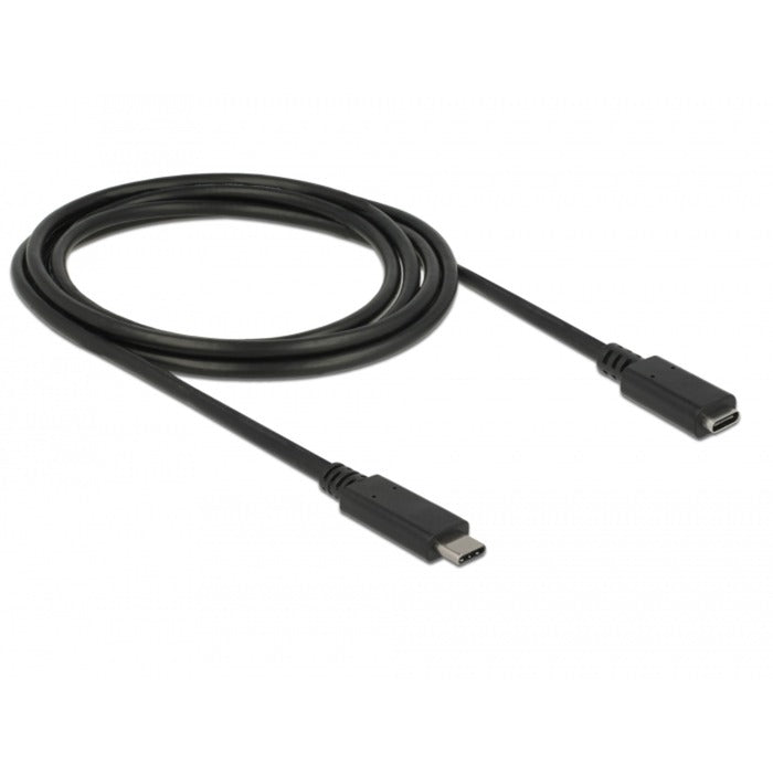 DeLOCK usb-c verlengkabel (zwart, 2 meter)