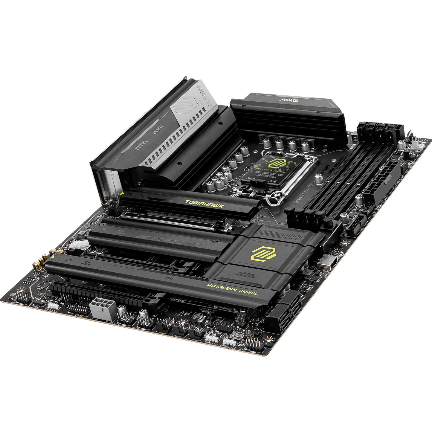 MSI mag z890 tomahawk wifi socket 1851 moederbord (zwart geel, raid, 5gb-lan, wi-fi 7, bt, sound, atx)