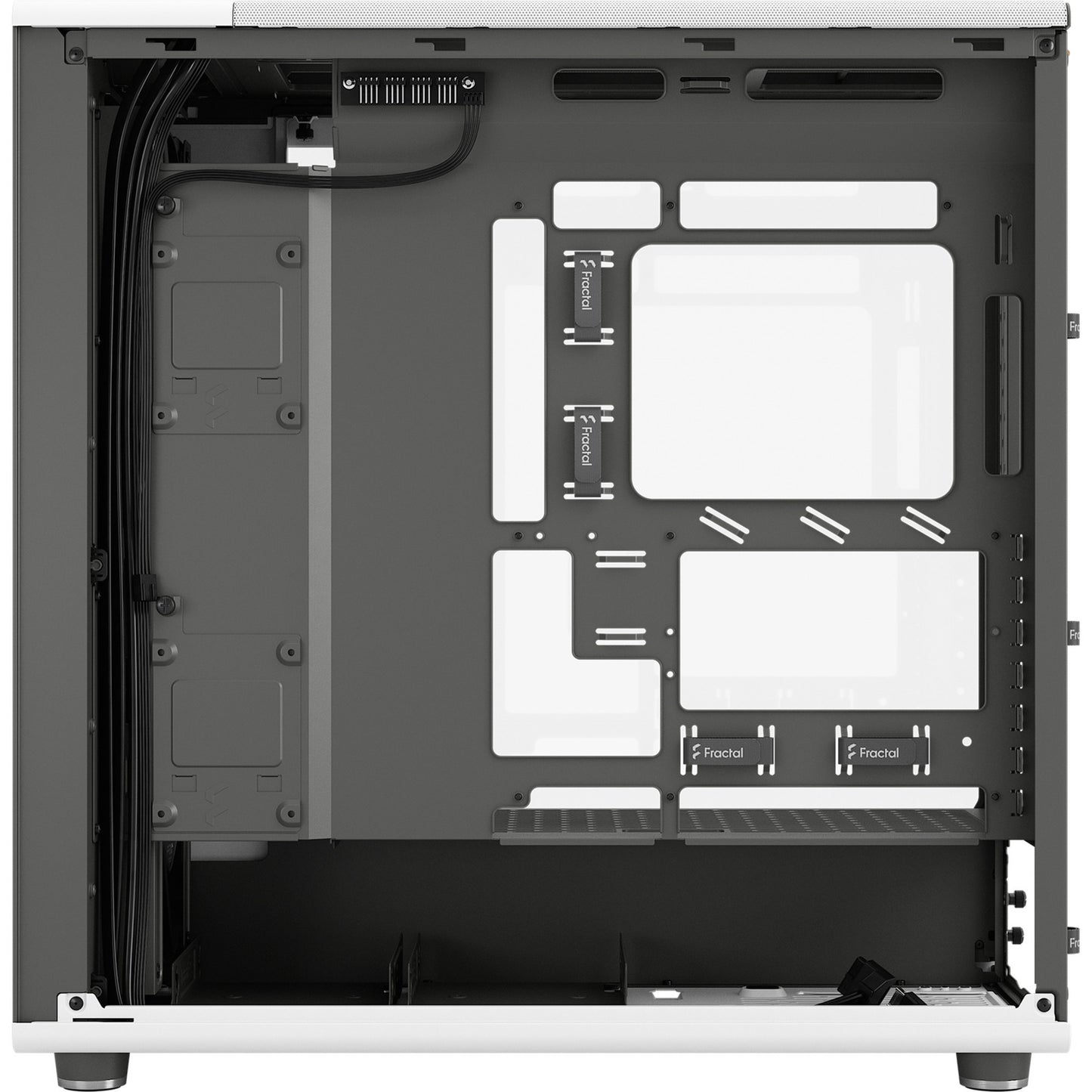 Fractal Design north xl rc chalk white tg clear midi tower behuizing (wit houtkleur | 2x usb-a | 1x usb-c | tempered glass)