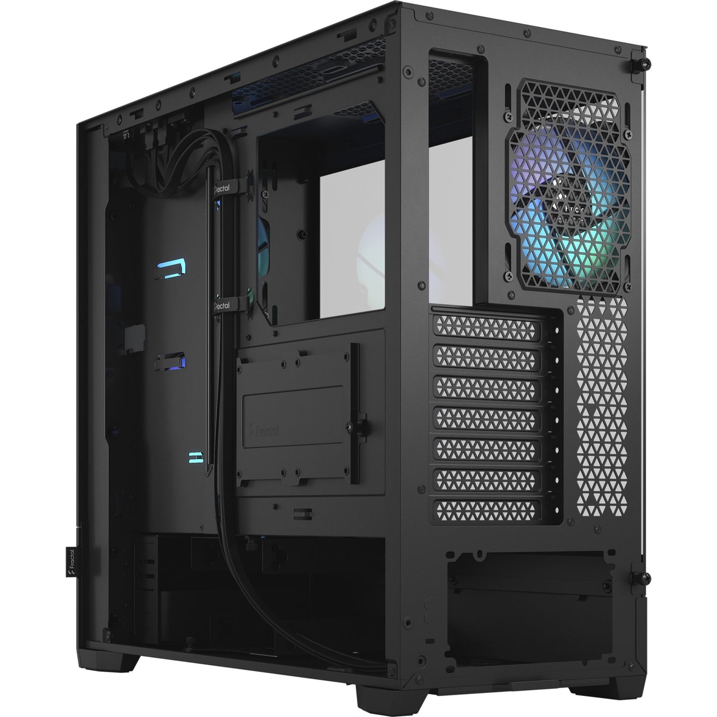 Fractal Design pop air rgb midi tower behuizing (zwart | 2x usb-a | rgb | tempered glass)