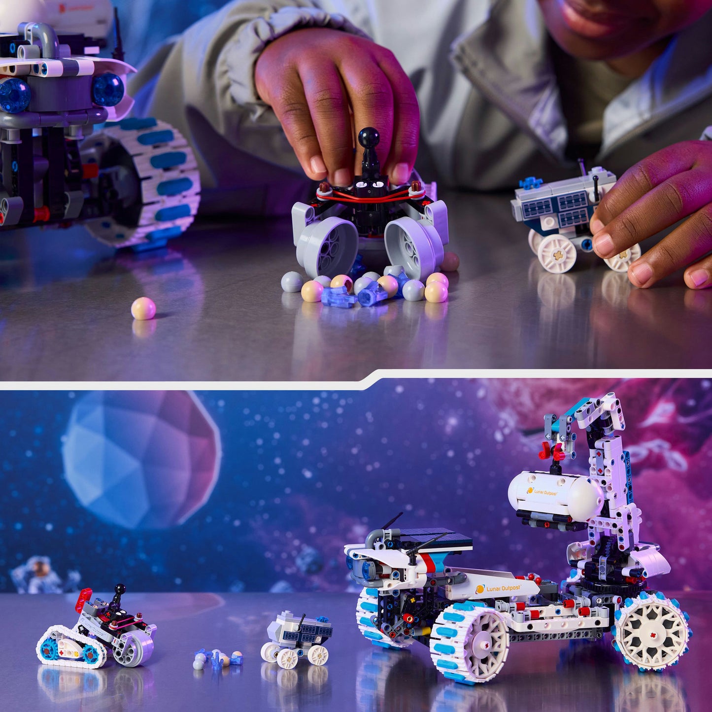 LEGO technic 42211 lunar outpost maanrover ruimtevoertuig