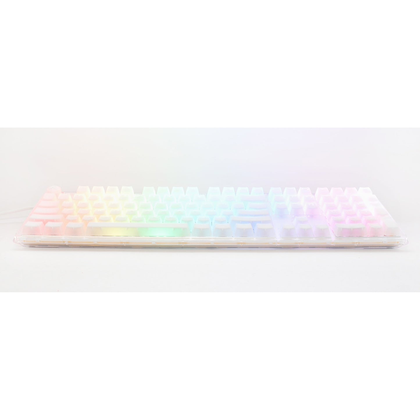 Ducky one 3 aura white rgb mechanisch toetsenbord (wit, us lay-out (qwerty), cherry mx speed silver, 100%, abs double shot, hot swap)
