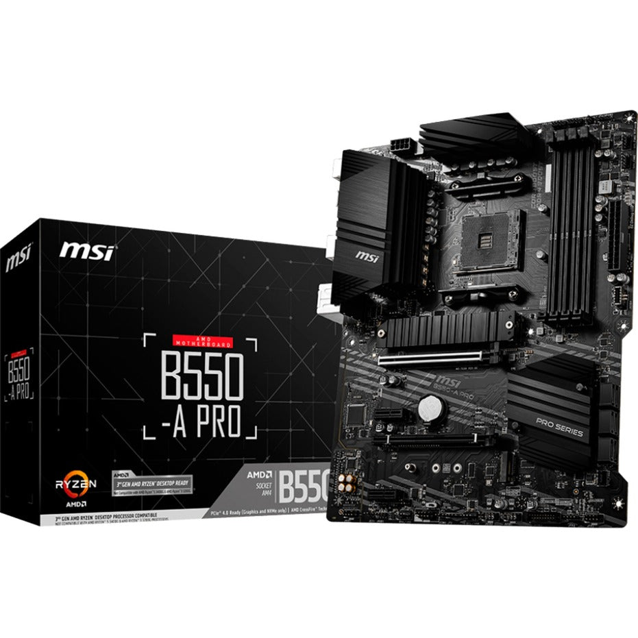 MSI b550-a pro socket am4 moederbord (zwart, raid, gb-lan, sound, atx)