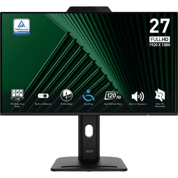 MSI pro mp272pmg 27 monitor (zwart, hdmi, displayport, vga, 2x usb-a, usb-b, 120 hz)