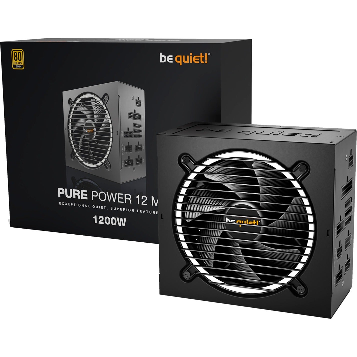 Be Quiet! pure power 12m modulaire 1200 watt voeding (zwart, 1x 12v-2x6, 4x pcie)