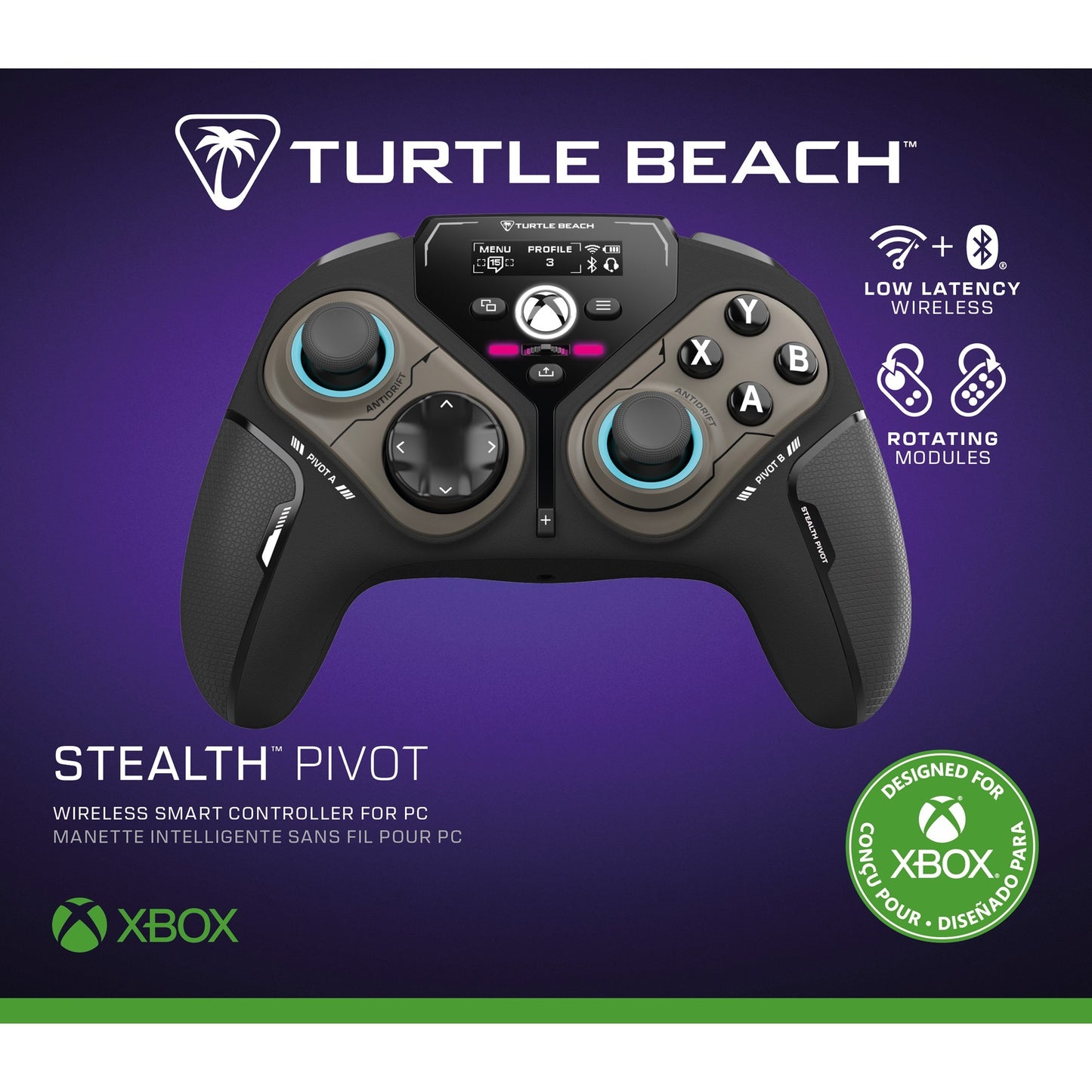 Turtle Beach stealth pivot draadloze slimme controller (zwart, 2,4 ghz bluetooth usb, pc, xbox, android)