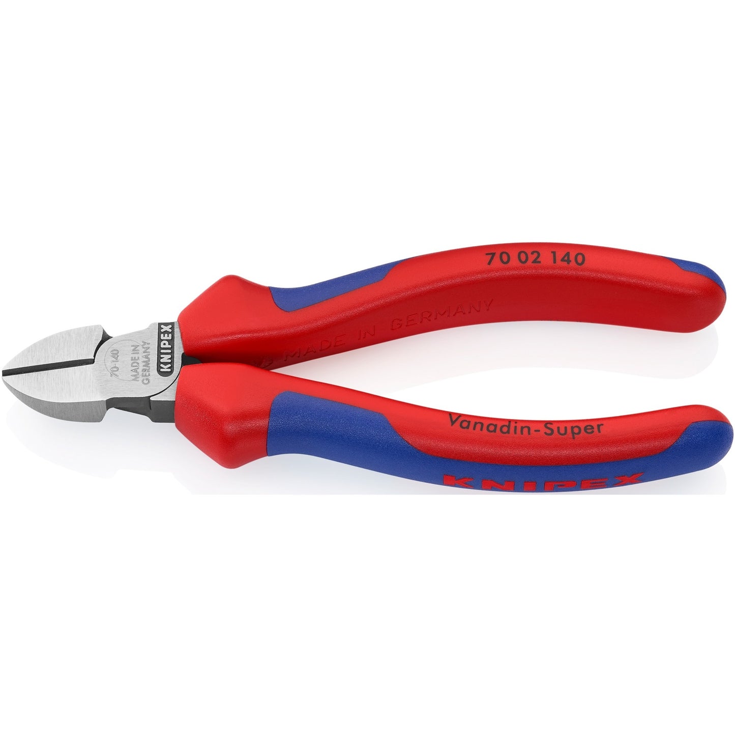 KNIPEX zijsnijtang 70 02 140 kniptang (rood blauw)