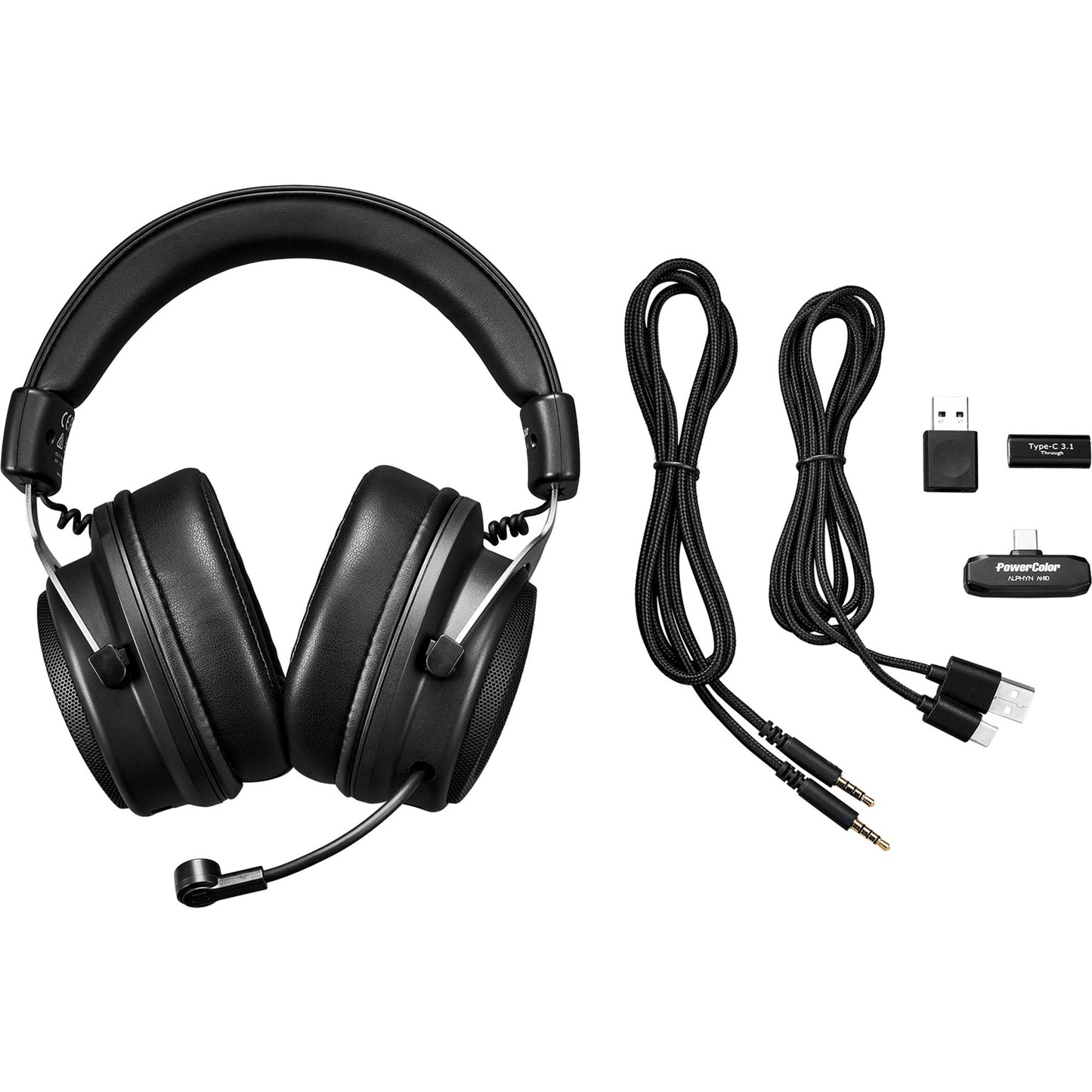 PowerColor alphyn ah10 wireless over-ear gaming headset (zwart, pc, console of mobiel)