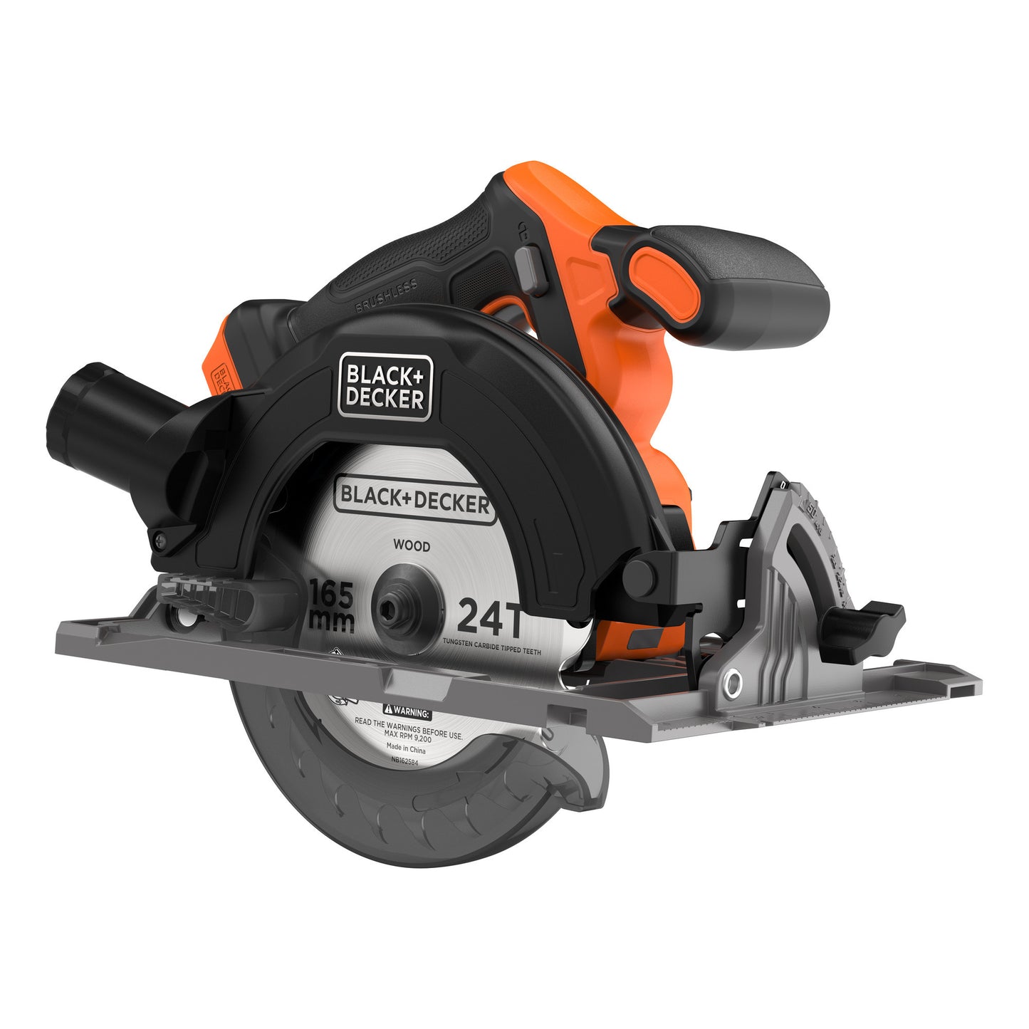BLACK+DECKER 18v brushless cirkelzaag 165mm handcirkelzaag (zwart oranje, accu en oplader niet inbegrepen)