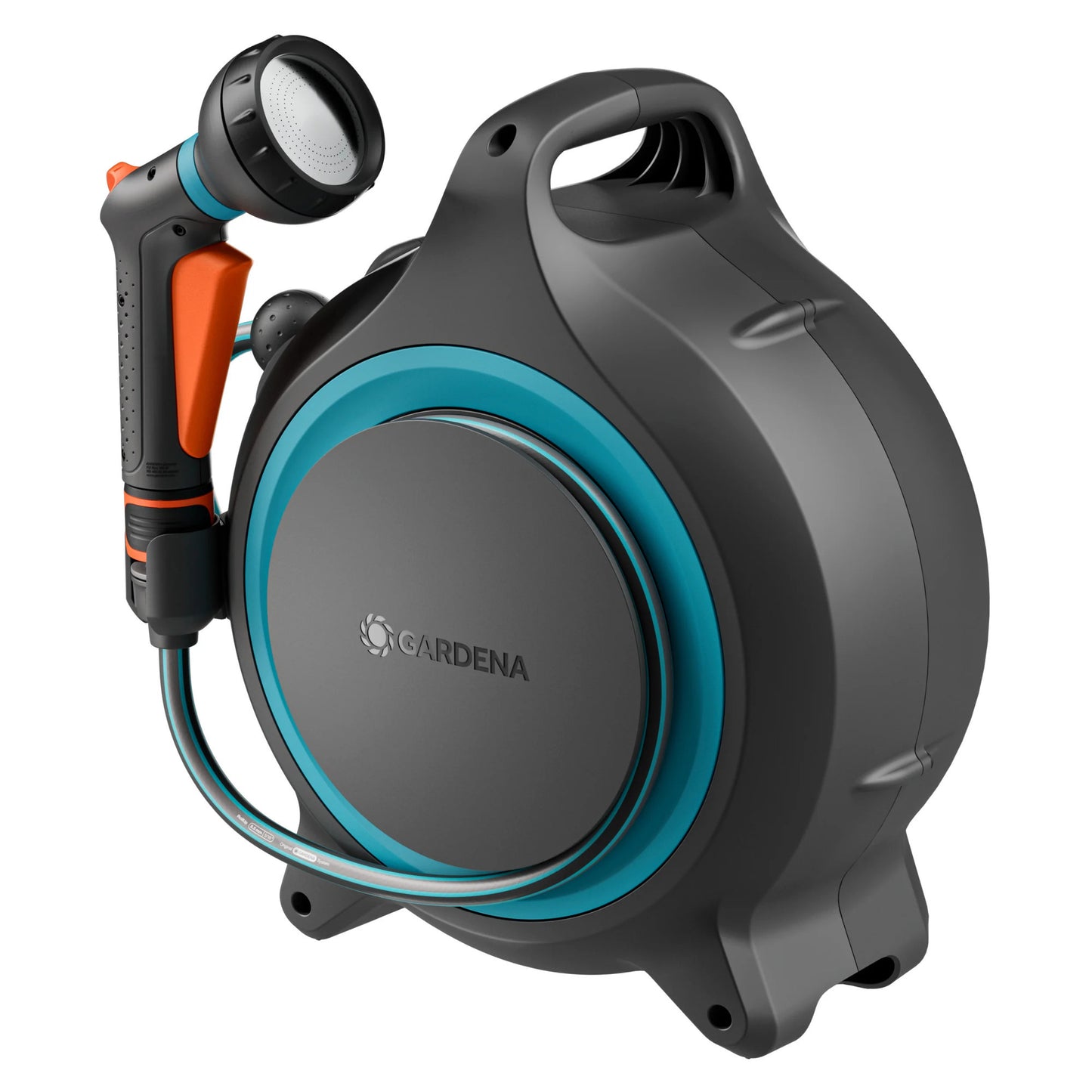GARDENA draagbare slangenbox movematic slanghaspel (grijs turquoise, 18690-20)