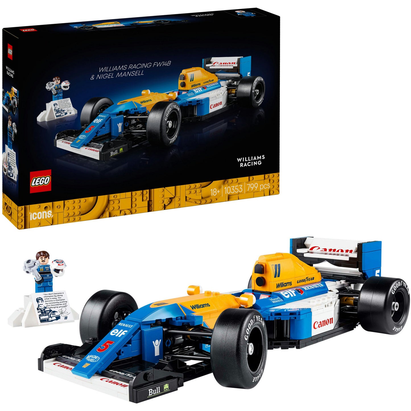 LEGO icons williams racing fw14b en nigel mansell formule 1 auto - 10353