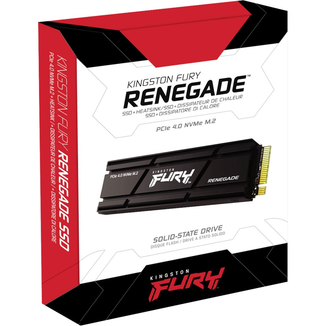 Kingston FURY renegade met heatsink 2 tb ssd (zwart, sfyrdk 2000g, pcie 4.0 nvme, m.2 2280)