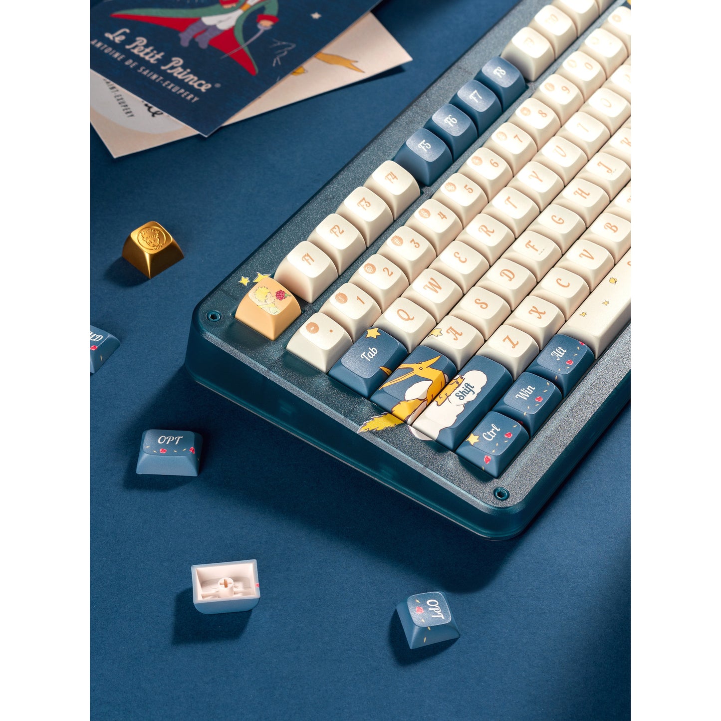 Iqunix ZX75 Sky Encounter Wireless Mechanical Keyboard (Blauw, US lay-out (QWERTY), Gateron Red, 75%, RGB leds, Hot-swappable, Double-shot PBT, 2.4GHz | Bluetooth 5.1 | USB-C)