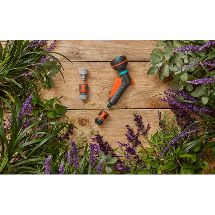 GARDENA classic multi-broes startset incl. waterstop spuitpistool (18373-20 | sproeier | waterstop | kraanstuk | slangaansluiting)