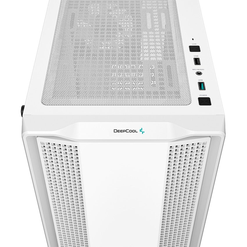 DeepCool cc360 argb midi tower behuizing (wit | 2x usb-a | rgb | tempered glass)