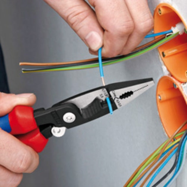 KNIPEX elektronica-installatietang 13 92 200 (rood blauw)