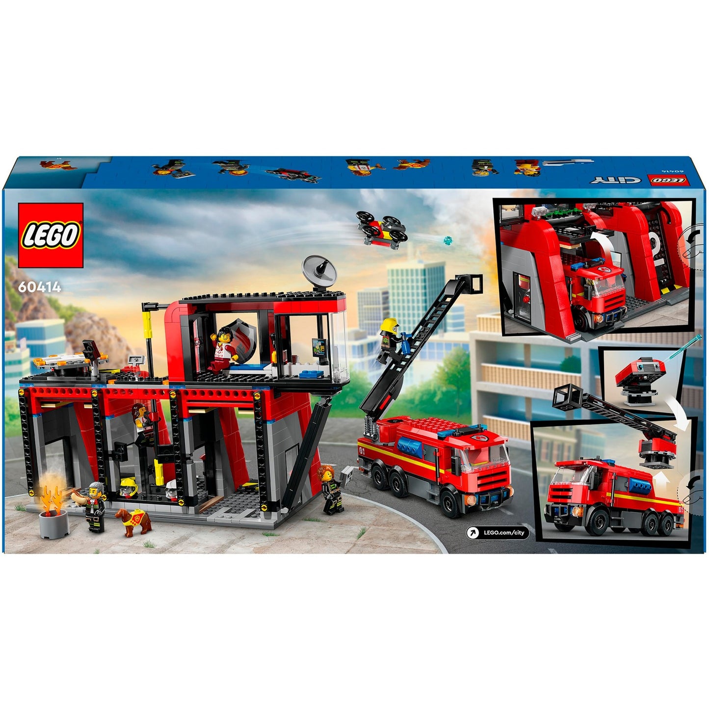 LEGO city brandweerkazerne en brandweerauto - 60414