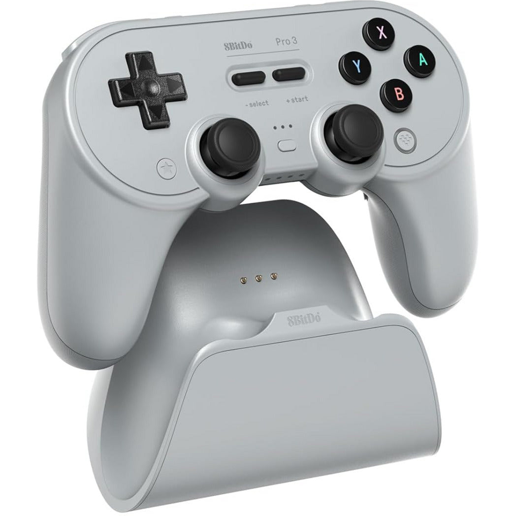 8BitDo pro 3 bluetooth gamepad (grijs zwart, switch 1 2, pc, android, 2.4 ghz bluetooth usb)