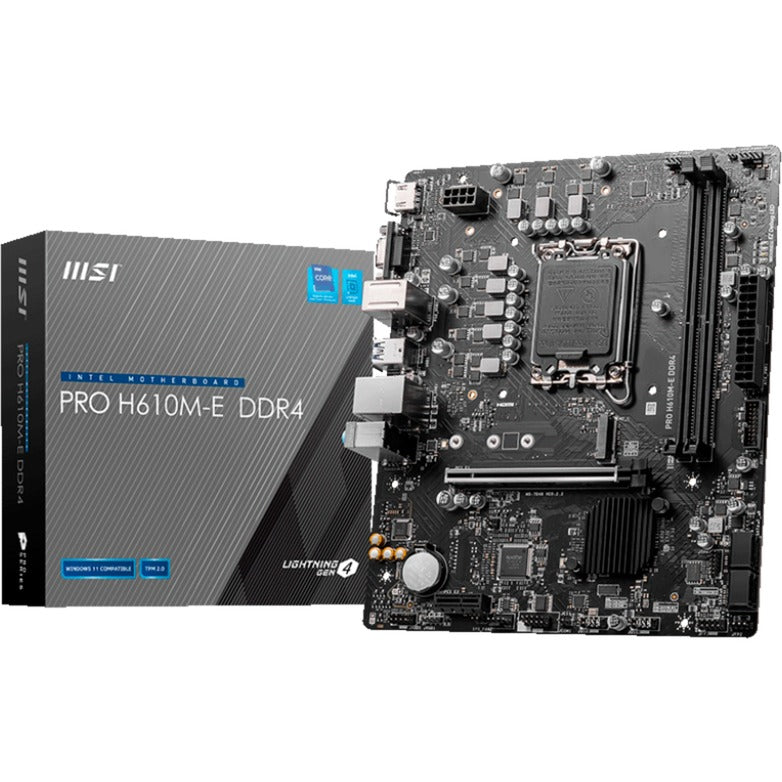 MSI pro h610m-e ddr4 socket 1700 moederbord (zwart, gb-lan, sound, µatx)