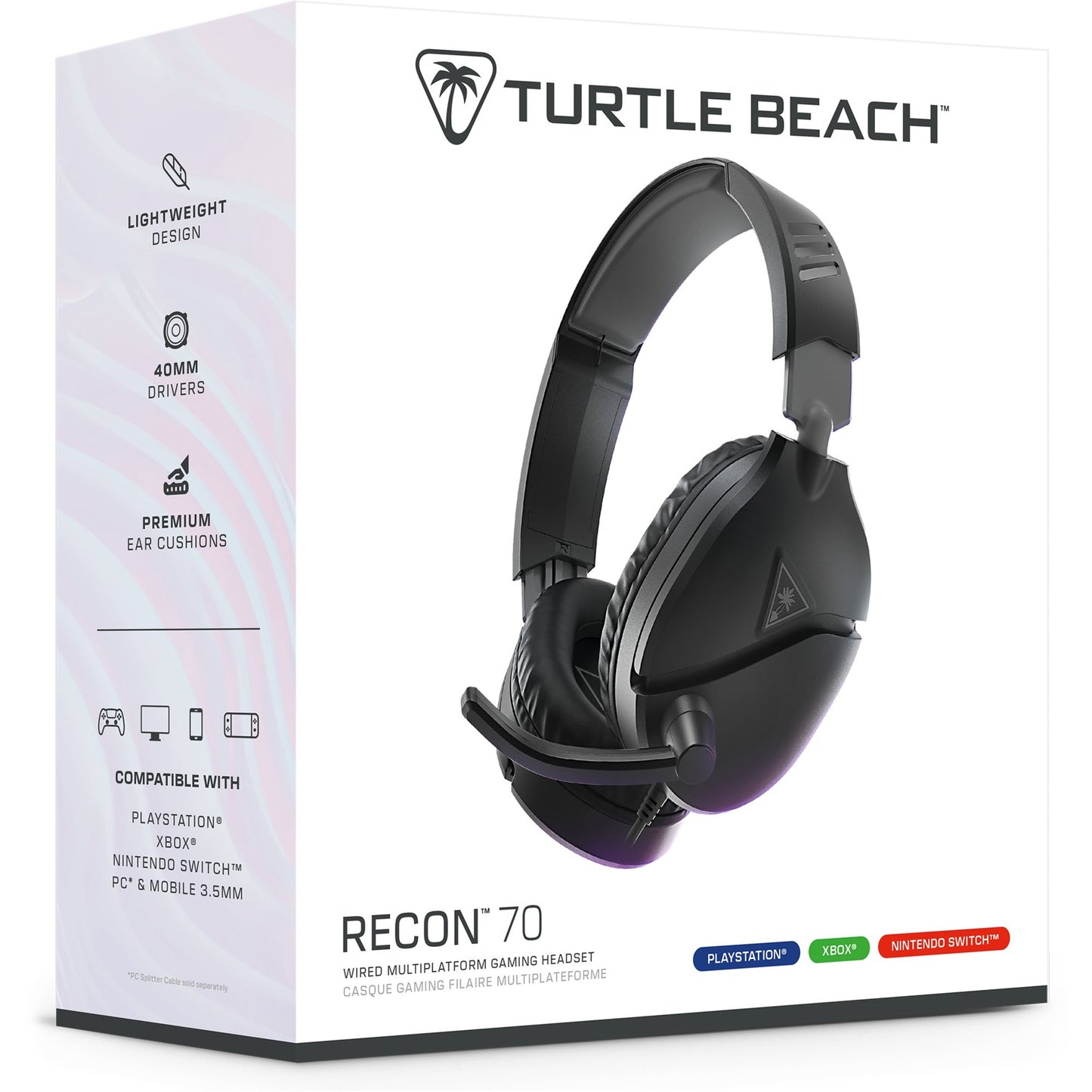 Turtle Beach ear force recon 70p black (2024) over-ear gaming headset (zwart, ps4, ps5, xbox series x|s, xbox one, switch, pc, mobile)