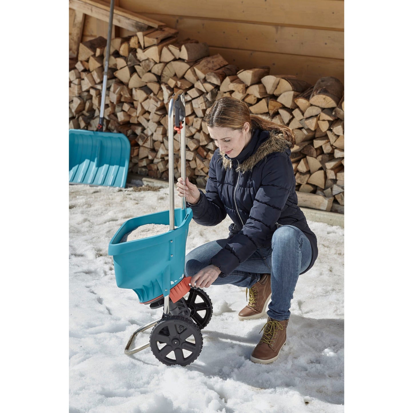 GARDENA strooiwagen xl strooiapparatuur (turquoise zwart, 436-20)