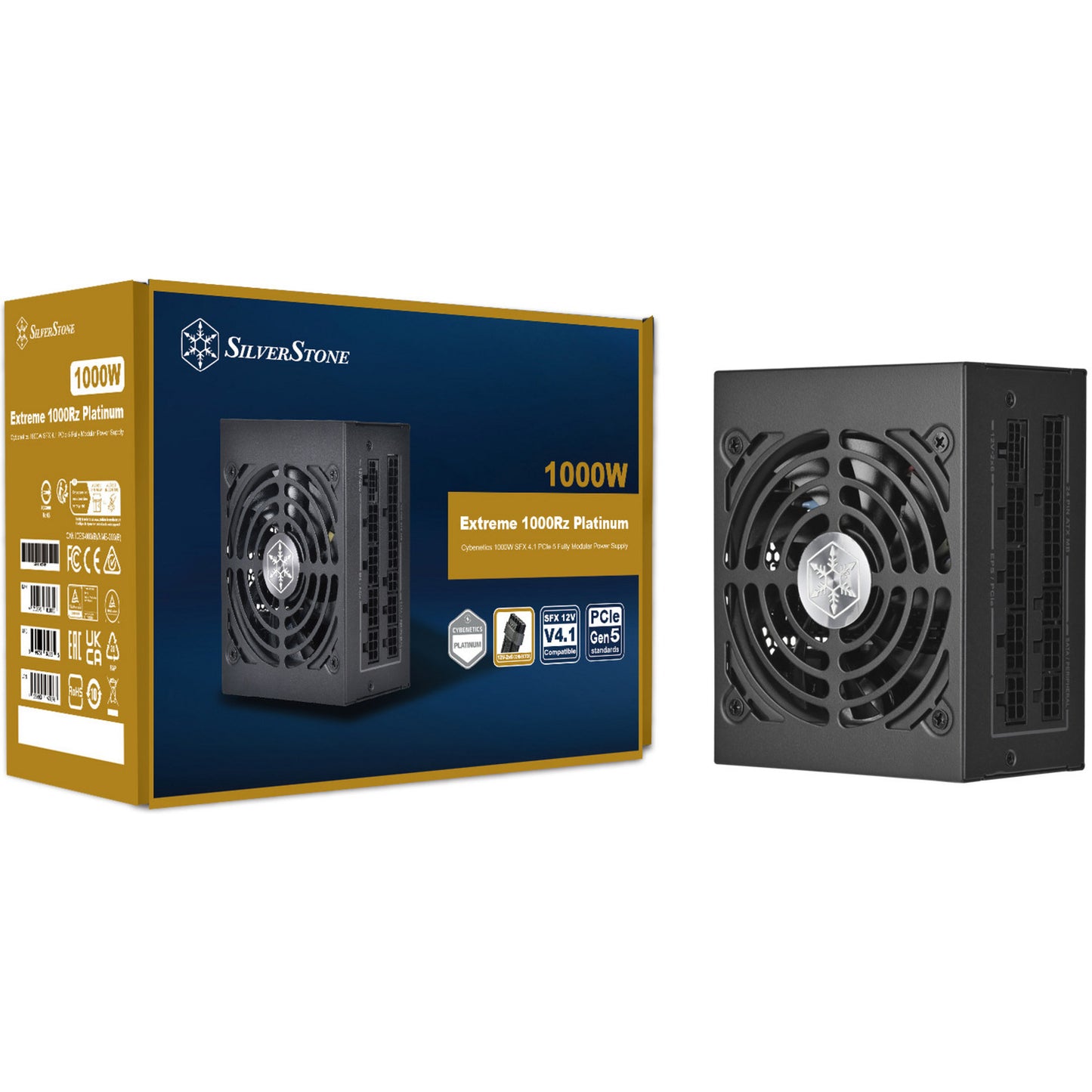 SilverStone extreme 1000rz platinum modulaire 1000 watt voeding (zwart, 1x 12v-2x6, 4x pcie)