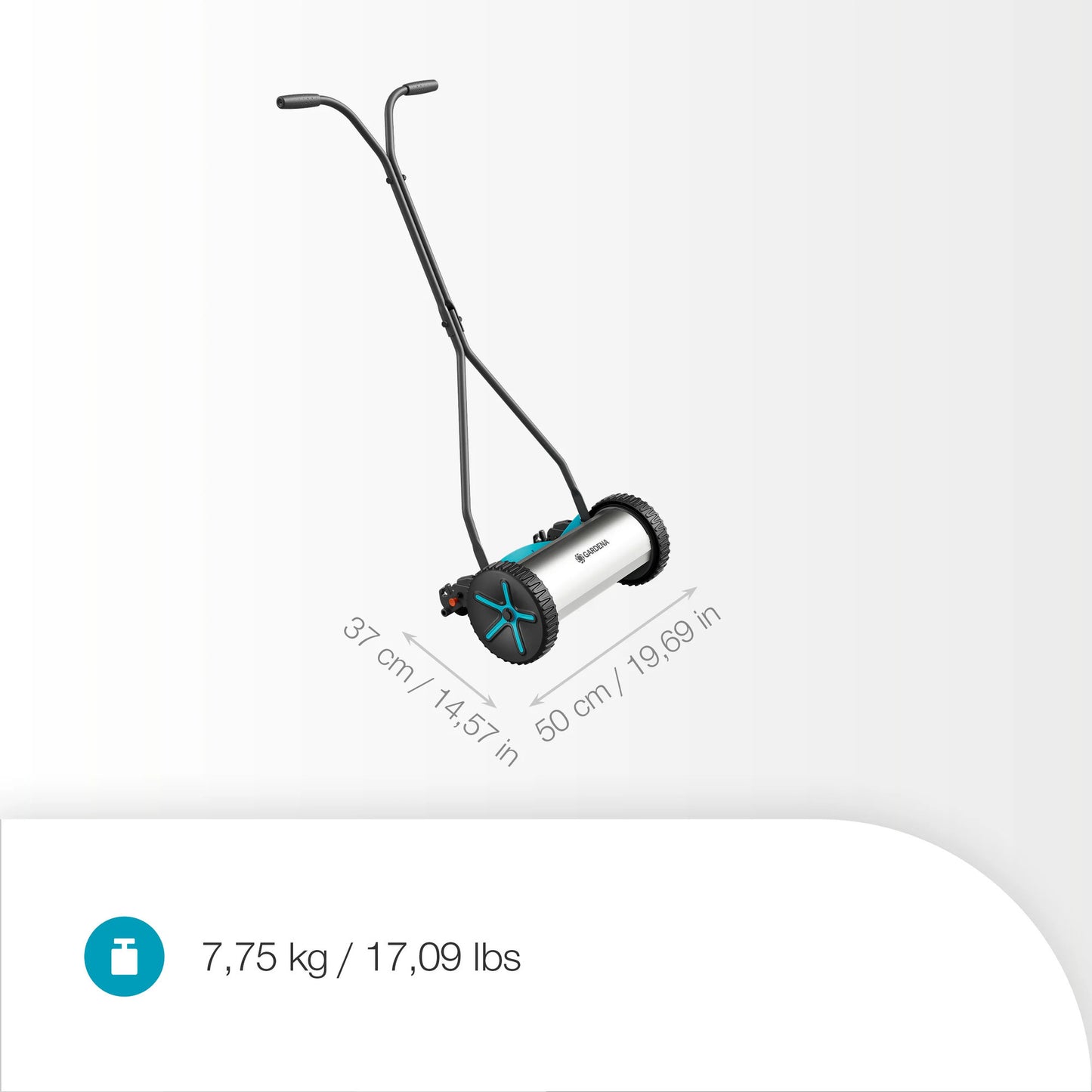 GARDENA kooimesmaaier comfort 330 kooimaaier (grijs turquoise, 11750-20)