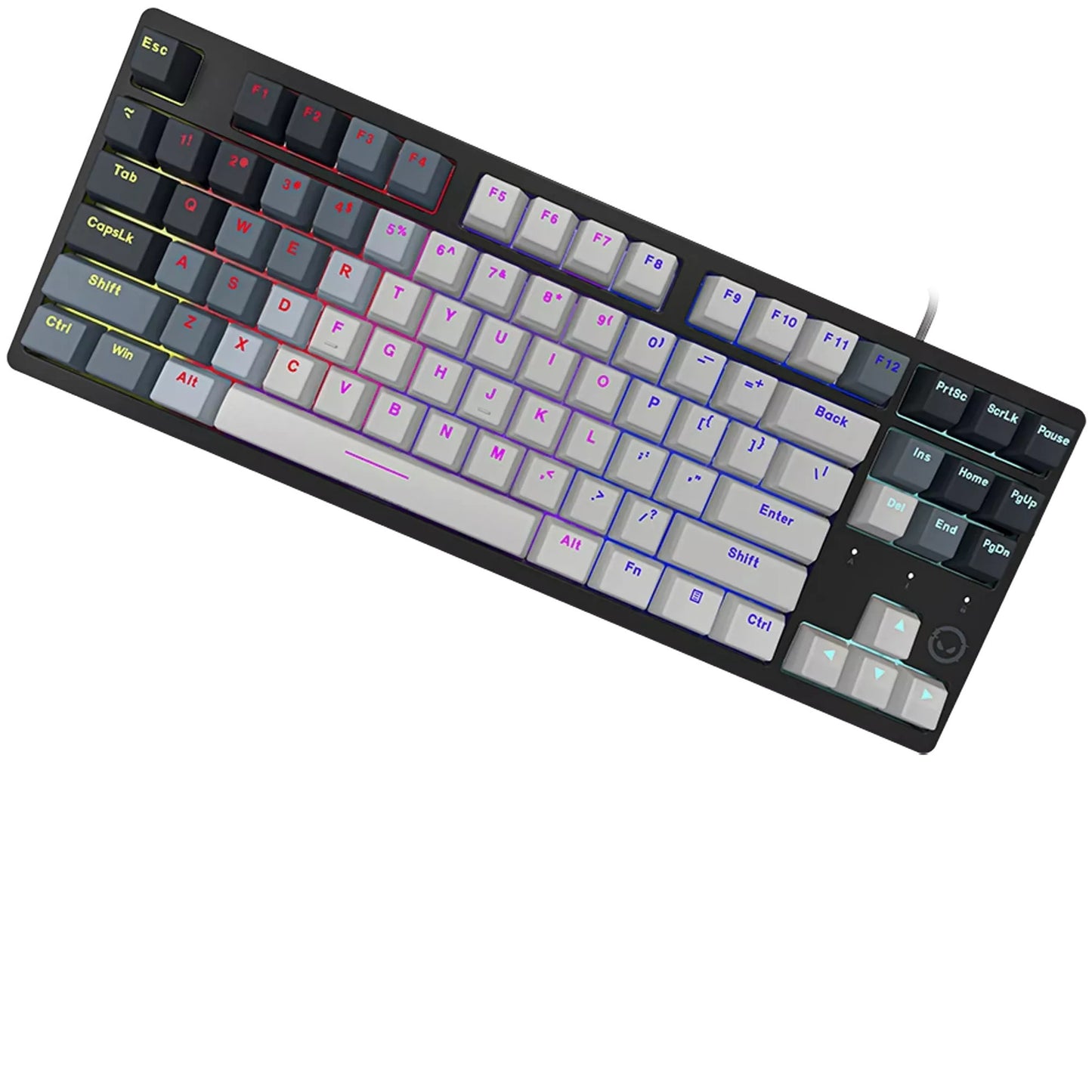 LORGAR azar 514tkl rgb mechanisch gaming toetsenbord (wit, us lay-out (qwerty), logar dream, 80% (tkl), rgb)