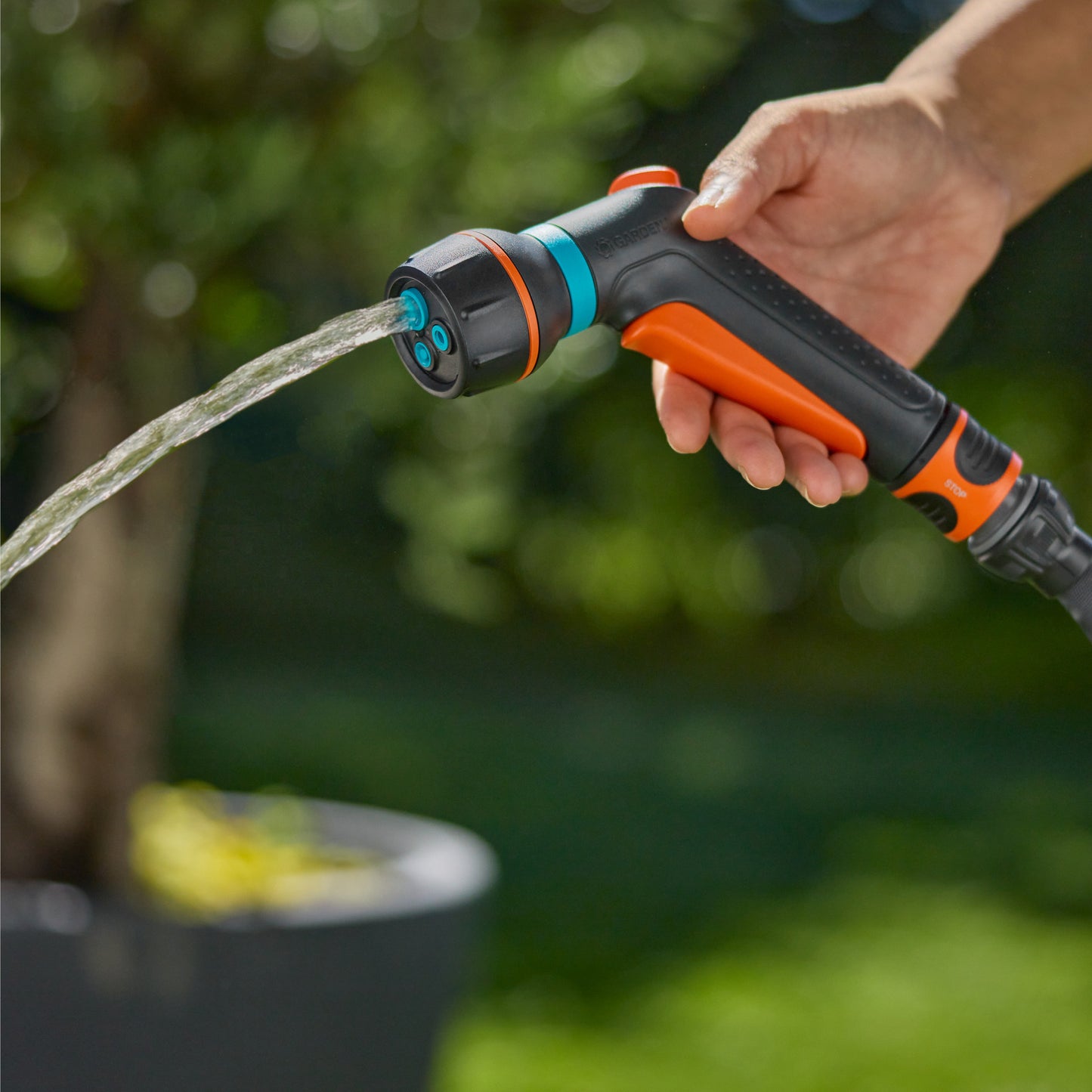GARDENA classic compacte multifunctionele broes (grijs oranje, 18375-20)