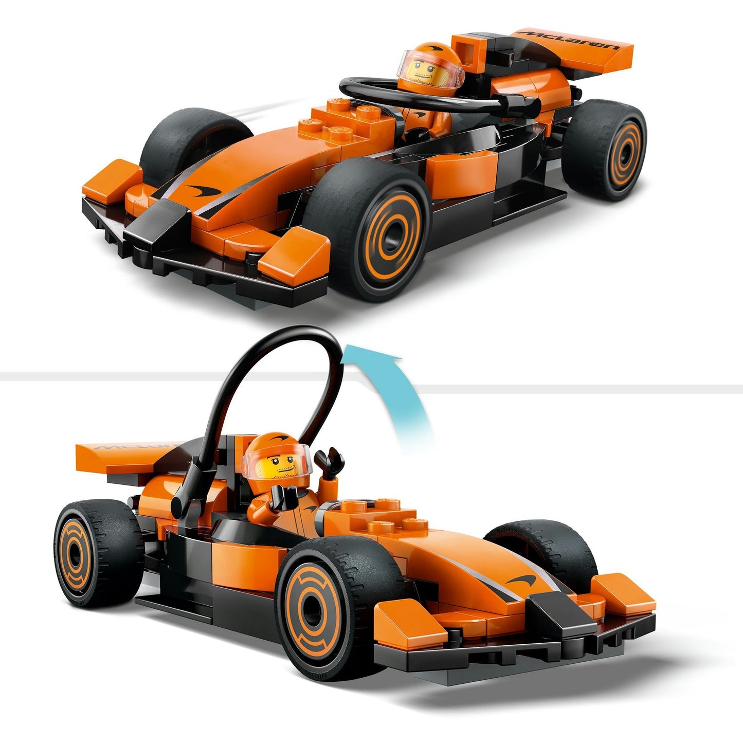 LEGO city 60442 f1 coureur met mclaren racewagen
