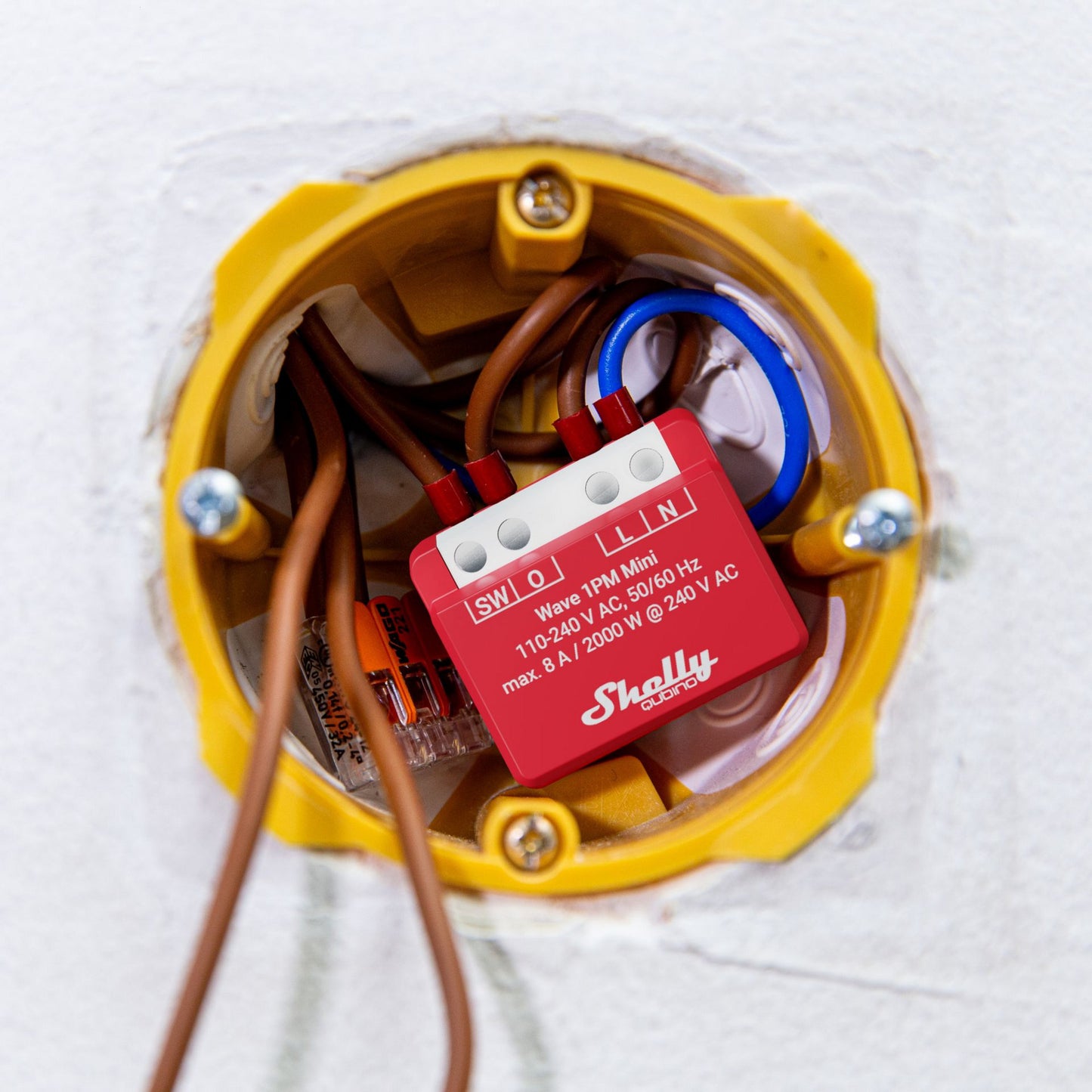 Shelly wave 1pm mini lr (eu) relais (rood, z-wave)