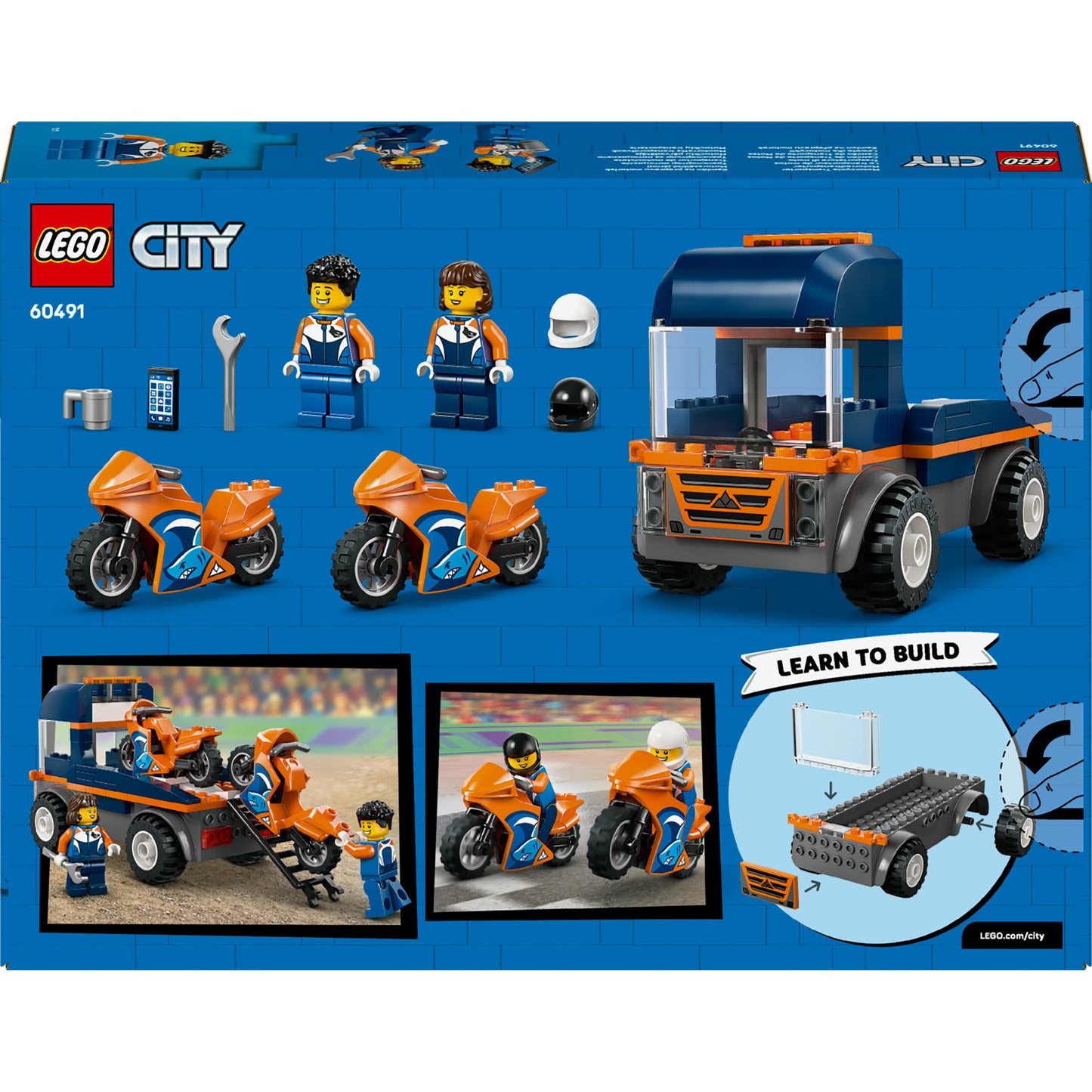LEGO city 60491 transportwagen voor motoren