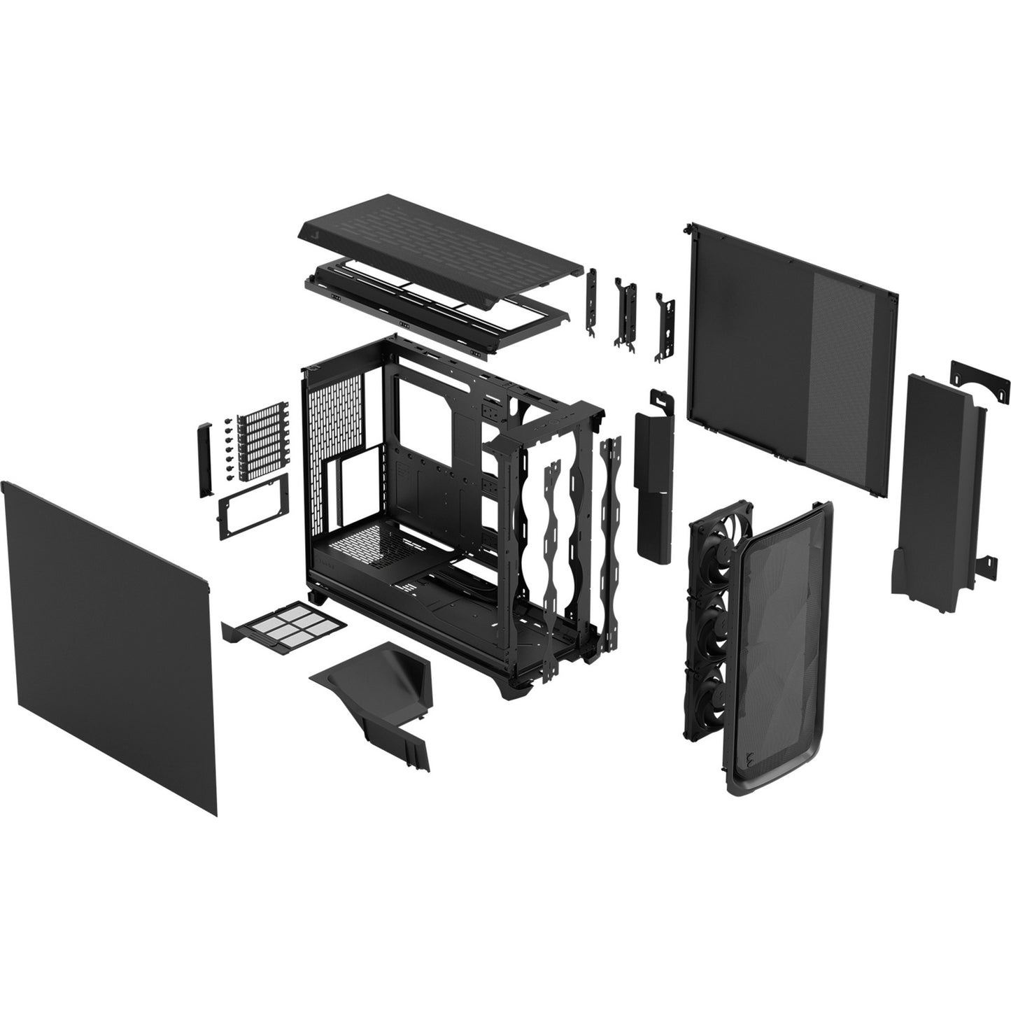 Fractal Design meshify 3 xl big tower behuizing (zwart | 2x usb-a | 1x usb-c)