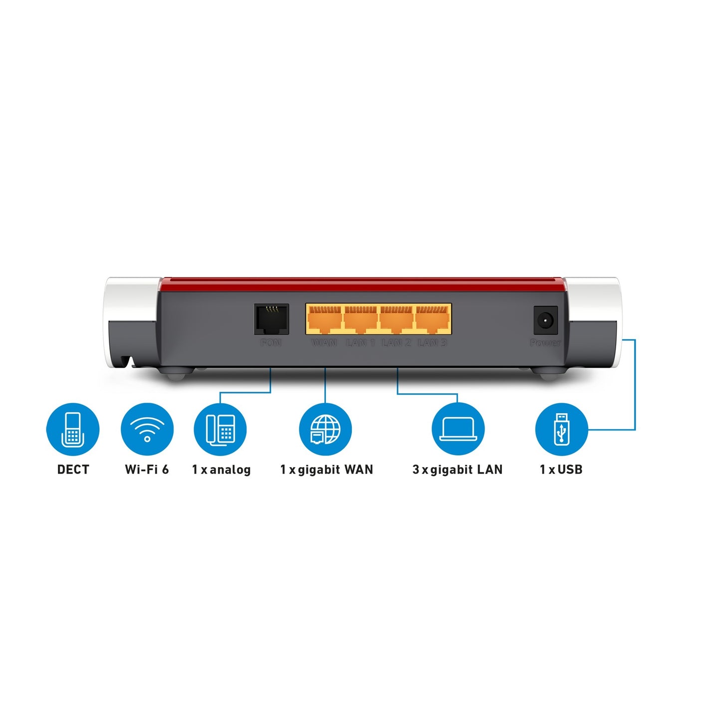 FRITZ! box 4050 edition international router (wit rood, mesh wi-fi)