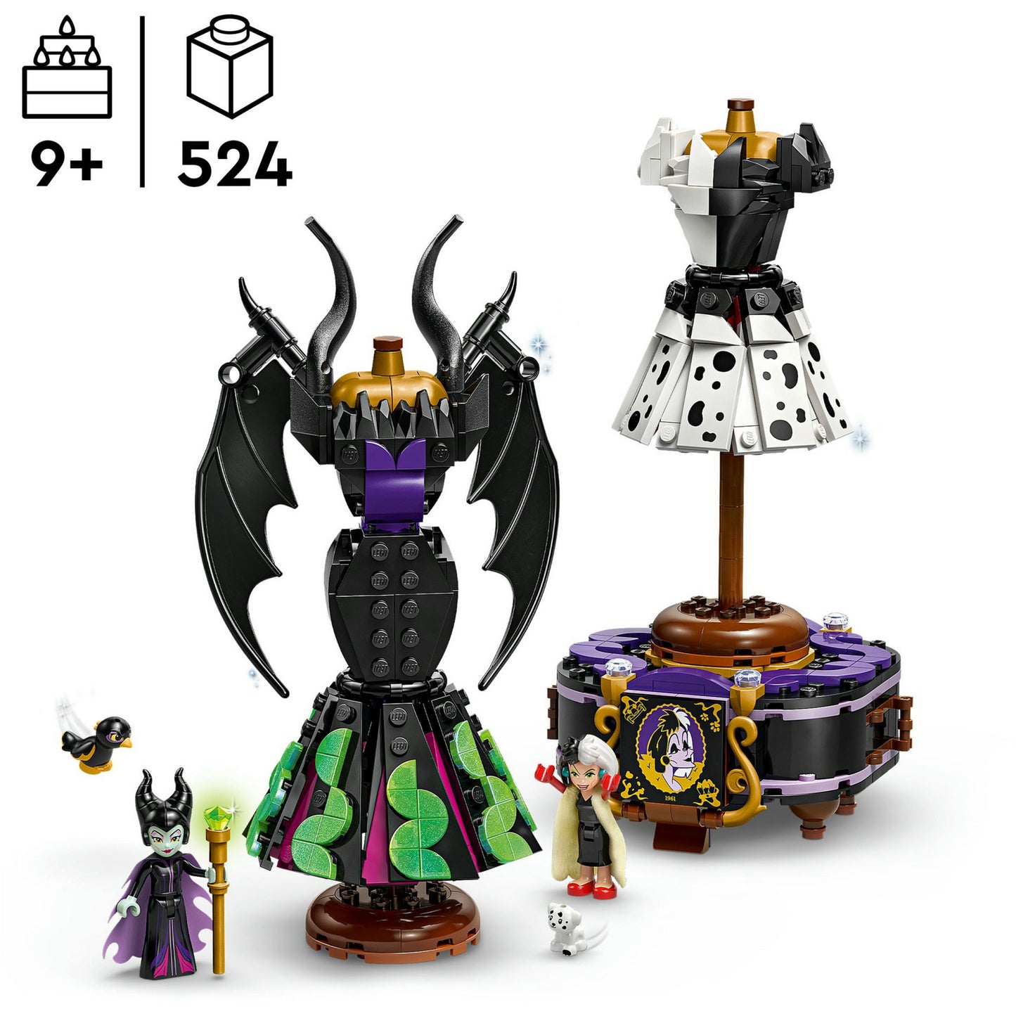 LEGO disney 43262 de jurken van maleficent en cruella de vil