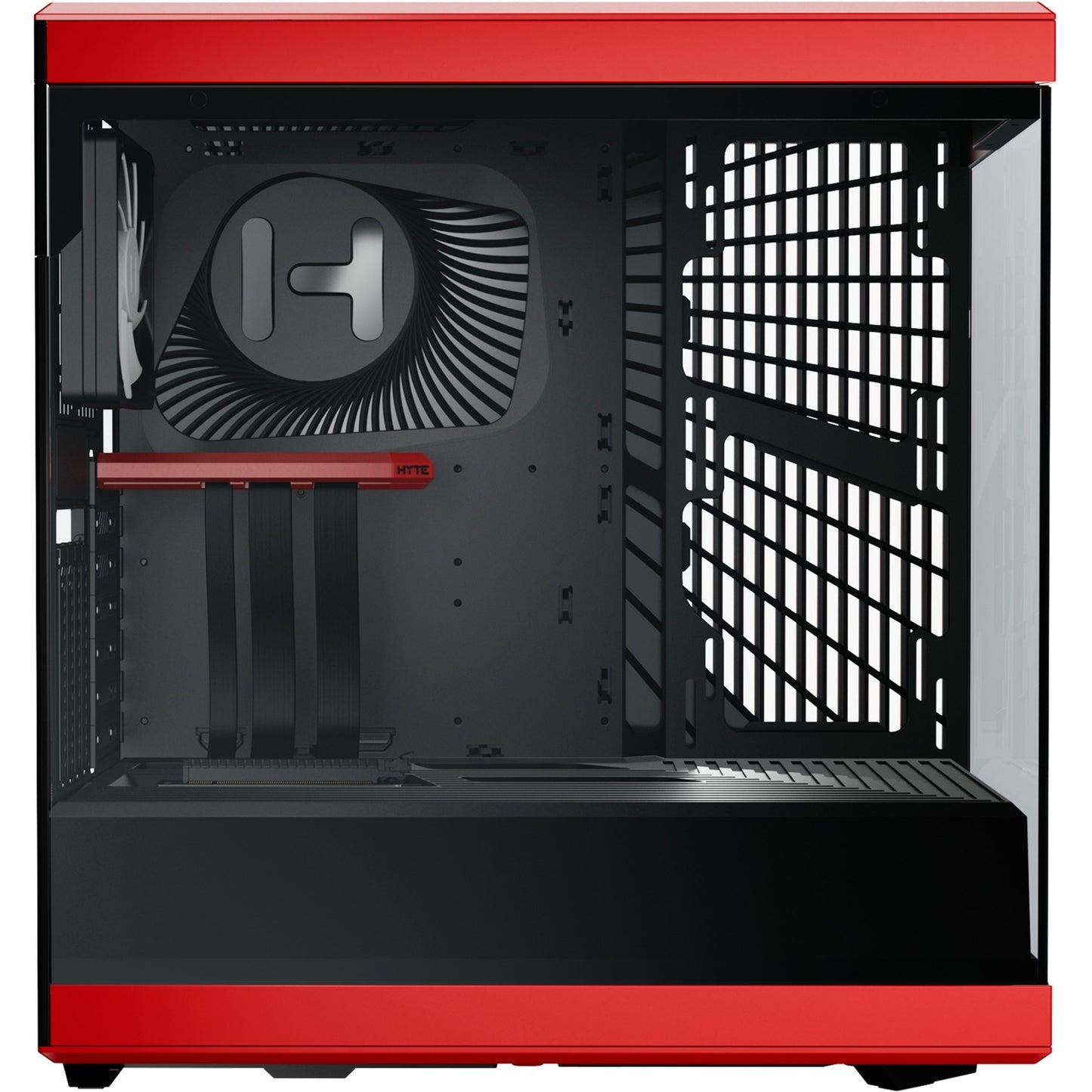 HYTE y40 midi tower behuizing (rood zwart | 2x usb-a | 1x usb-c | tempered glass)