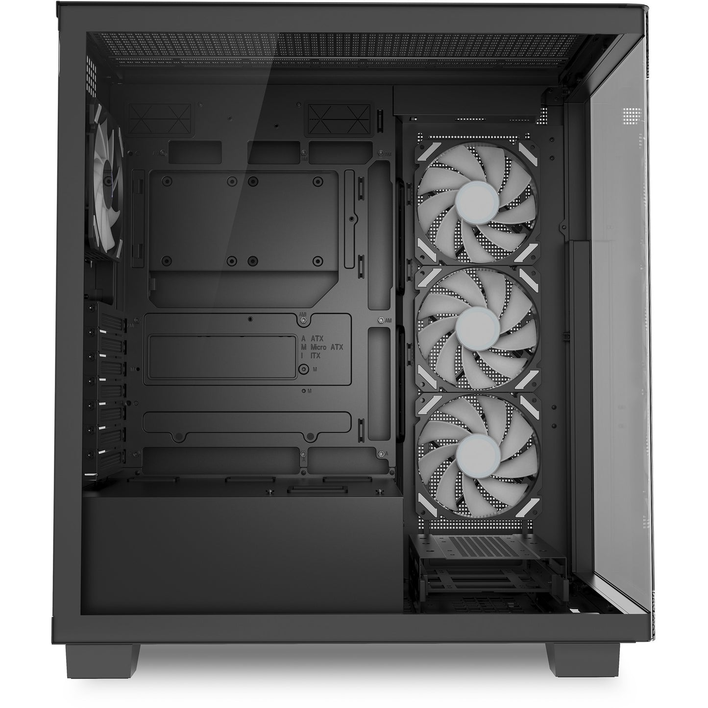 Sharkoon elite shark ca500 midi tower behuizing (zwart | 2x usb-a | 1x usb-c | rgb | tempered glass)
