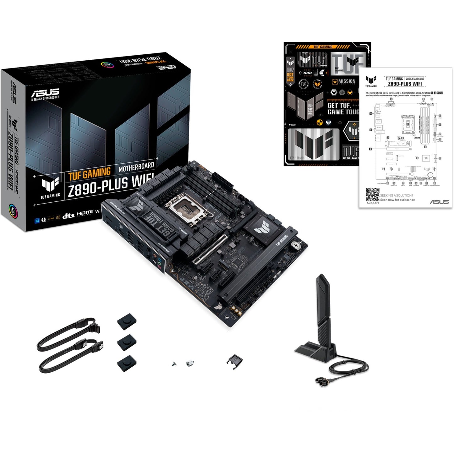 ASUS tuf gaming z890-plus wifi socket 1851 moederbord (raid, 2.5gb-lan, wi-fi 7, bt, sound, atx)
