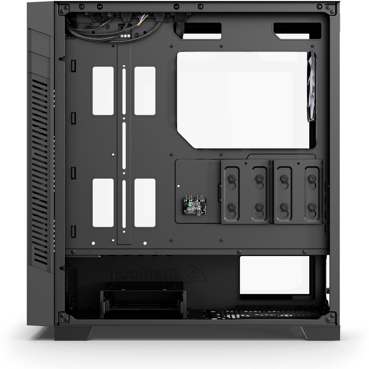 Sharkoon s25-w2 argb midi tower behuizing (zwart | 2x usb-a | 1x usb-c | rgb | tempered glass)