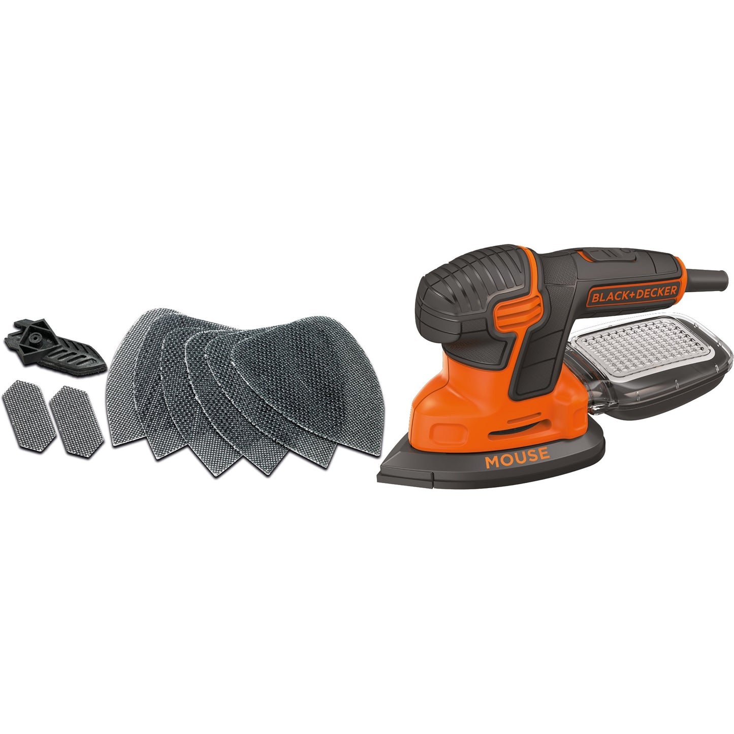 BLACK+DECKER 120 watt mouse detailschuurmachine ka2500k-qs deltaschuurmachine (oranje zwart, accessoires en koffer inbegrepen)